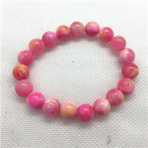 Stretch Jade bracelet, round, dye, approx 8mm dia, 22pcs per st