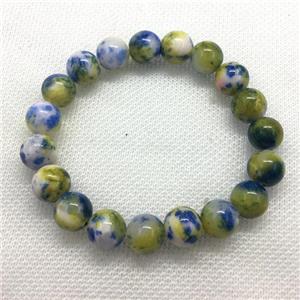 Stretch Jade bracelet, round, dye, approx 16mm dia, 13pcs per st