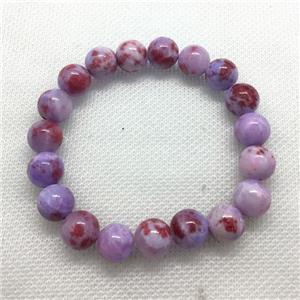 Stretch Jade bracelet, round, dye, approx 6mm, 28pcs per st