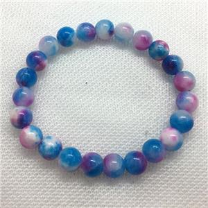 Stretch Jade bracelet, round, dye, approx 16mm dia, 13pcs per st