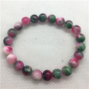 Stretch Jade bracelet, round, dye, approx 12mm dia, 16pcs per st