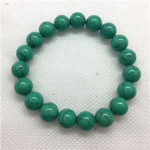 Stretch Jade bracelet, round, dye, approx 10mm dia, 19pcs per st