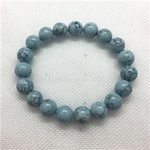 Stretch Jade bracelet, round, dye, approx 16mm dia, 13pcs per st