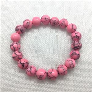 Stretch Jade bracelet, round, dye, approx 16mm dia, 13pcs per st