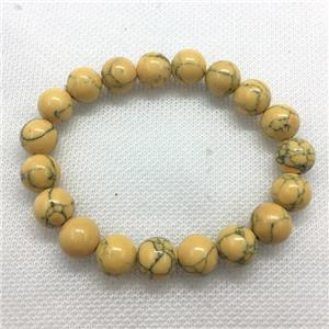 Stretch Jade bracelet, round, dye, approx 14mm dia, 15pcs per st