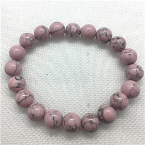 Stretch Jade bracelet, round, dye, approx 6mm, 28pcs per st