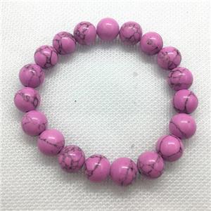 Stretch Jade bracelet, round, dye, approx 6mm, 28pcs per st