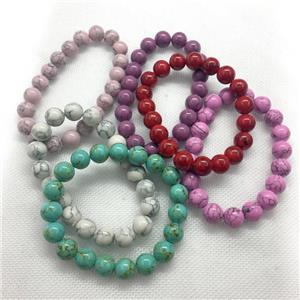 Stretch Jade bracelet, round, dye, approx 16mm dia, 13pcs per st