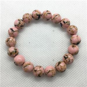 Stretch Jade bracelet, round, dye, approx 16mm dia, 13pcs per st