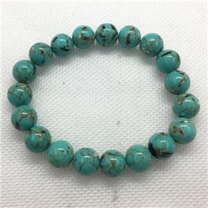 Stretch Jade bracelet, round, dye, approx 16mm dia, 13pcs per st