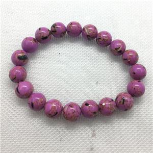 Stretch Jade bracelet, round, dye, approx 6mm, 28pcs per st