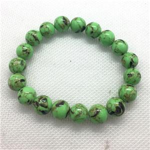 Stretch Jade bracelet, round, dye, approx 8mm dia, 22pcs per st