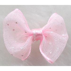 bowknot, Organza butterfly flower, pink, 22x25mm