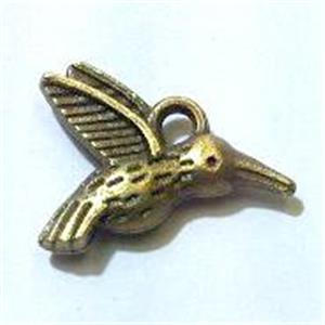 tibetan silver birds pendants non-nickel, bronze, approx 16x12mm