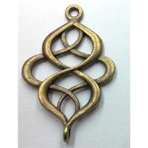 tibetan silver pendant non-nickel, bronze, approx 18x28mm