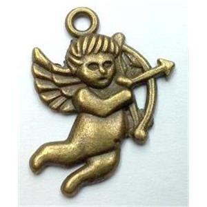 tibetan silver Cupid pendant non-nickel, bronze, approx 18x22mm