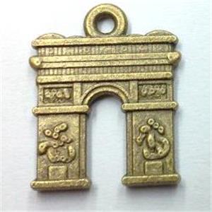 tibetan silver triumphal arch pendant non-nickel, bronze, approx 15x18mm