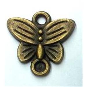 tibetan silver butterfly pendant non-nickel, bronze, approx 14mm