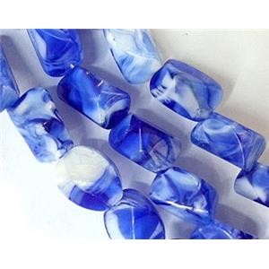 Plated lampwork glass bead, erose, approx 13x17mm