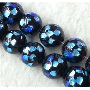 lampwork bead within silver foil, round, 12mm dia