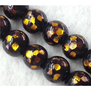 lampwork bead within silver foil, round, 12mm dia