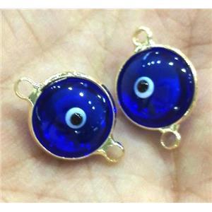 lampwork connector, eye, gold plated, approx 8mm dia