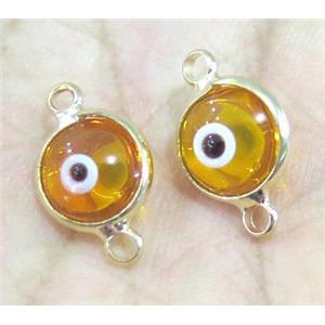 lampwork connector, eye, gold plated, approx 8mm dia