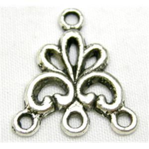 Tibetan Silver Pendant Non-Nickel, 16x19mm