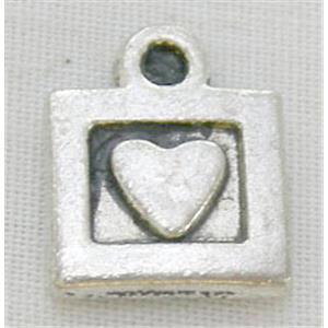 Tibetan Silver Pendants Non-Nickel, 9.5x11.5mm