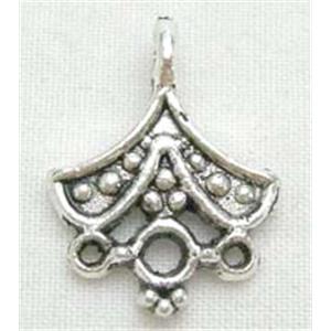 Tibetan Silver Charms Non-Nickel, 13.5x18mm