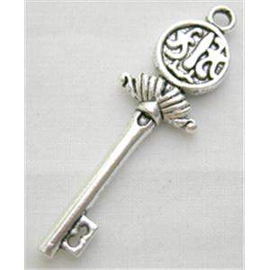 key pendants, Tibetan Silver Non-Nickel, 13x43mm