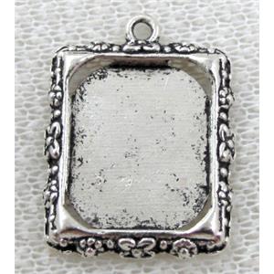 Tibetan Silver Photo Frame Charms Non-Nickel, 19x25mm