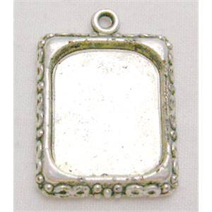 Tibetan Silver Photo Frame Charms Non-Nickel, 18x25mm