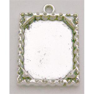 Tibetan Silver Photo Frame Charms Non-Nickel, 16x24mm