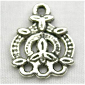 Tibetan Silver Pendant Non-Nickel, 13mm wide