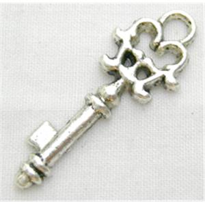 Key pendants, Tibetan Silver Non-Nickel, 11x30mm