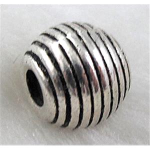 Tibetan Silver round Spacers Non-Nickel, 9mm dia, hole:3mm