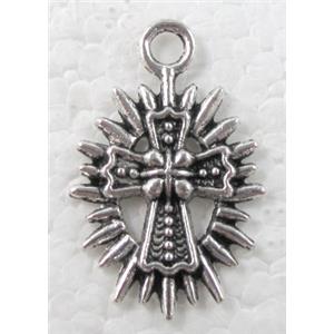 Religious Cross, Tibetan Silver Non-Nickel, 21x32mm