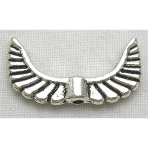 Tibetan Silver Angel Wings beads, 10x19mm