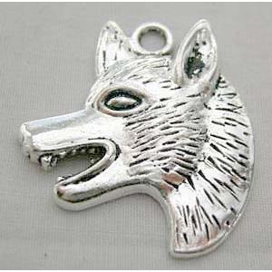 Tibetan Silver WolfHead pendants, 30x35mm