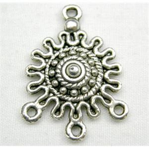 Tibetan Silver Charms Non-Nickel, 18mm diameter