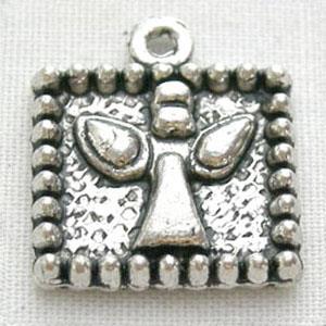 Tibetan Silver Pendant Non-Nickel, 12x13mm