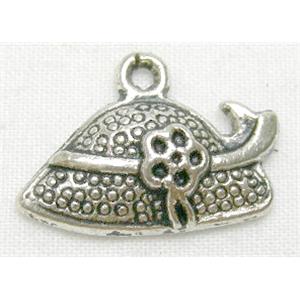 Tibetan Silver Caps Pendants, 13.5x20mm