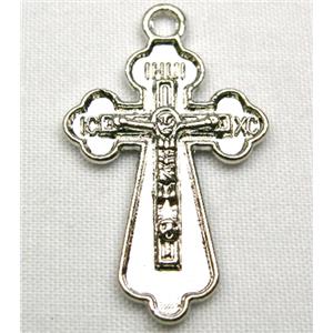 Tibetan Silver Latin Cross non-nickel, 16x23mm