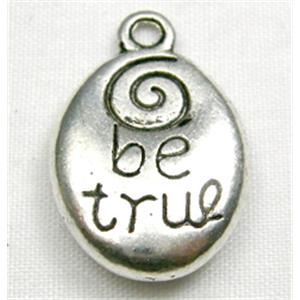 Tibetan Silver Charms Non-Nickel, 20mm length