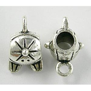 Tibetan Silver Hangers Non-Nickel, 10x16.5mm, hole:5mm