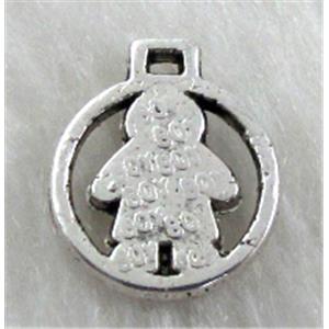 Tibetan Silver Non-Nickel charm pendant, 11mm dia 