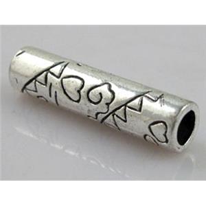 Tibetan Silver Bead Tube Non-Nickel, 8x32mm, 5.5mm hole