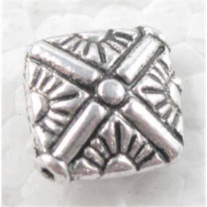 Tibetan Silver Spacer Non-Nickel, 10x10mm, 5mm thick