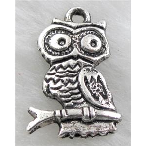 Tibetan Silver Owl Charms Non-Nickel, 15x22mm